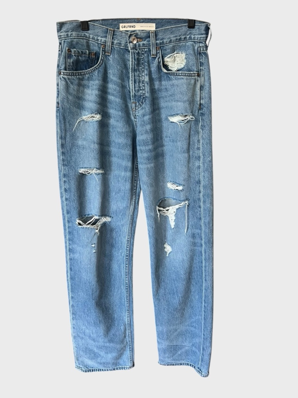 GRLFRND women’s the Bella Light Blue Distressed Jeans